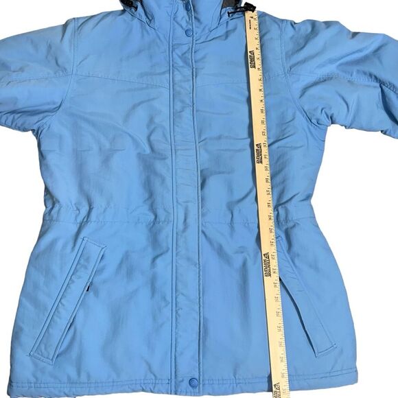 Vintage LL Bean Parka Coat Hood Women’s Large Blue Thinsulate Polartec - Picture 5 of 15